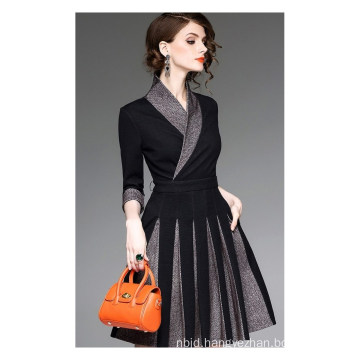 Ladie Black Half Sleeve Office Dress